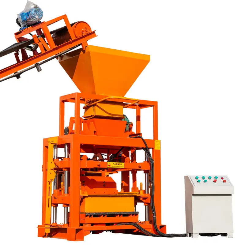 QTJ4-35 Semi-automatic concrete brick/block making machine